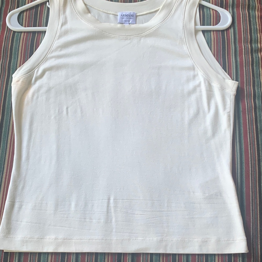 Armani Collezioni Women's Cream Tank Top